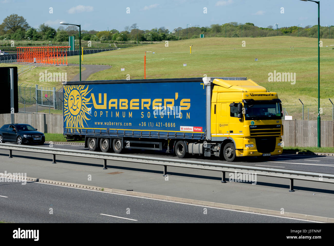 A Waberer`s lorry on the A45 road, West Midlands, England, UK Stock Photo